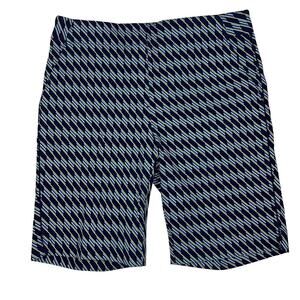 EPNY Golf Tricolor Dash Diagonal Shorts Inky Blue Multi Fitted Stretch Size M